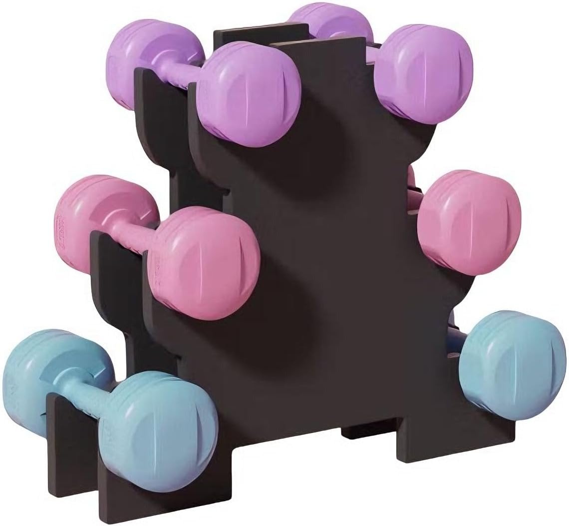 Body Strong Fancy Neoprene Dumbbell Set with Rack