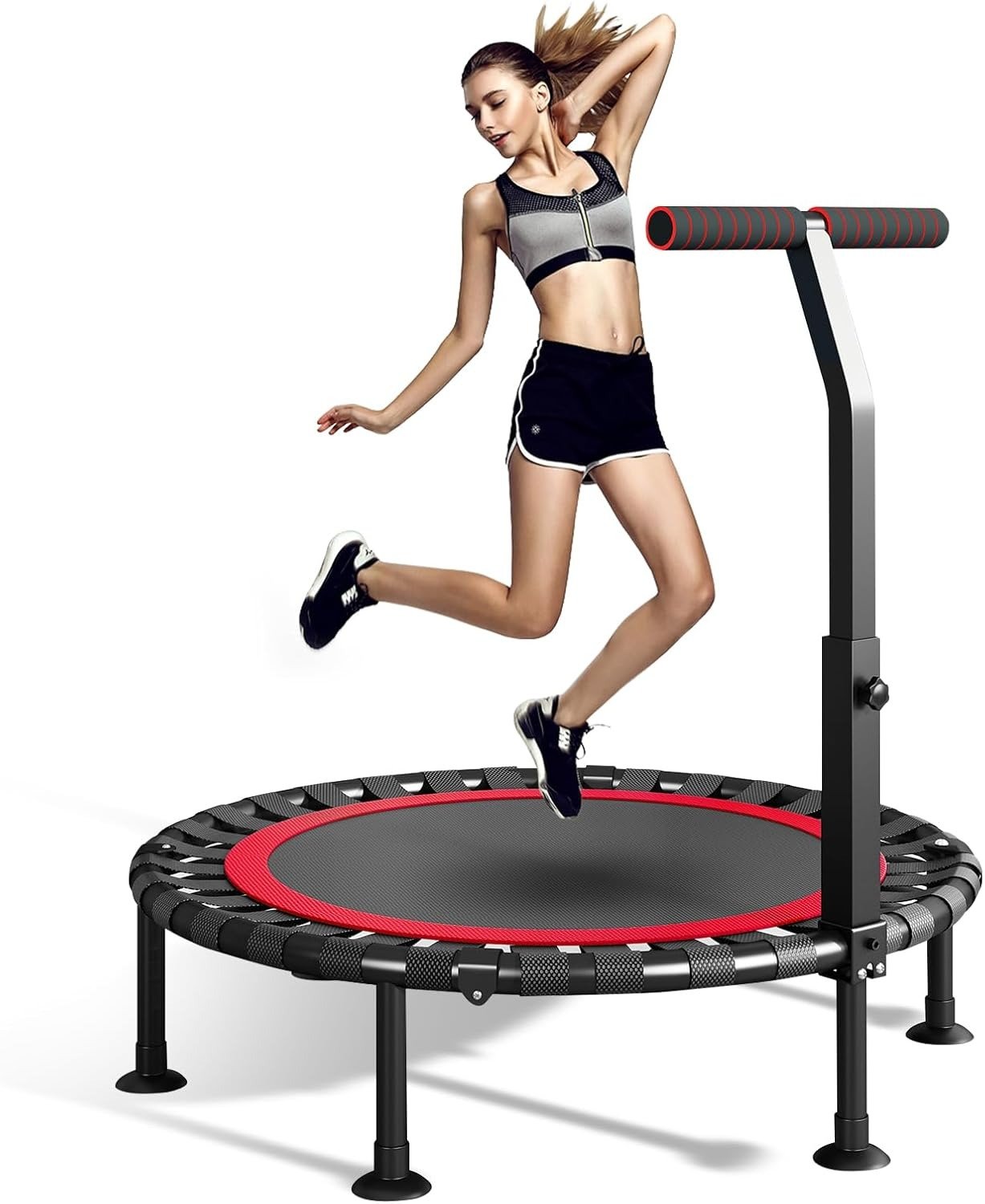 Body Strong Fitness Rebounder, 40 "Foldable Trampoline with Removable Handlebar