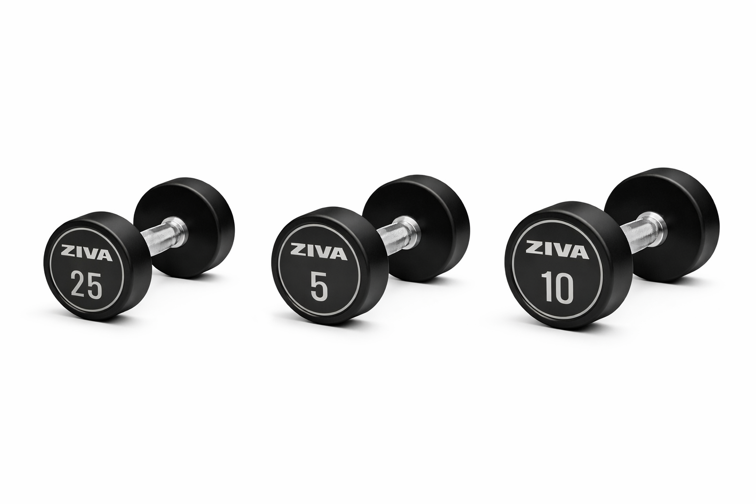 ZIVA Performance Virgin Rubber Dumbbell Set 2.5-25kg