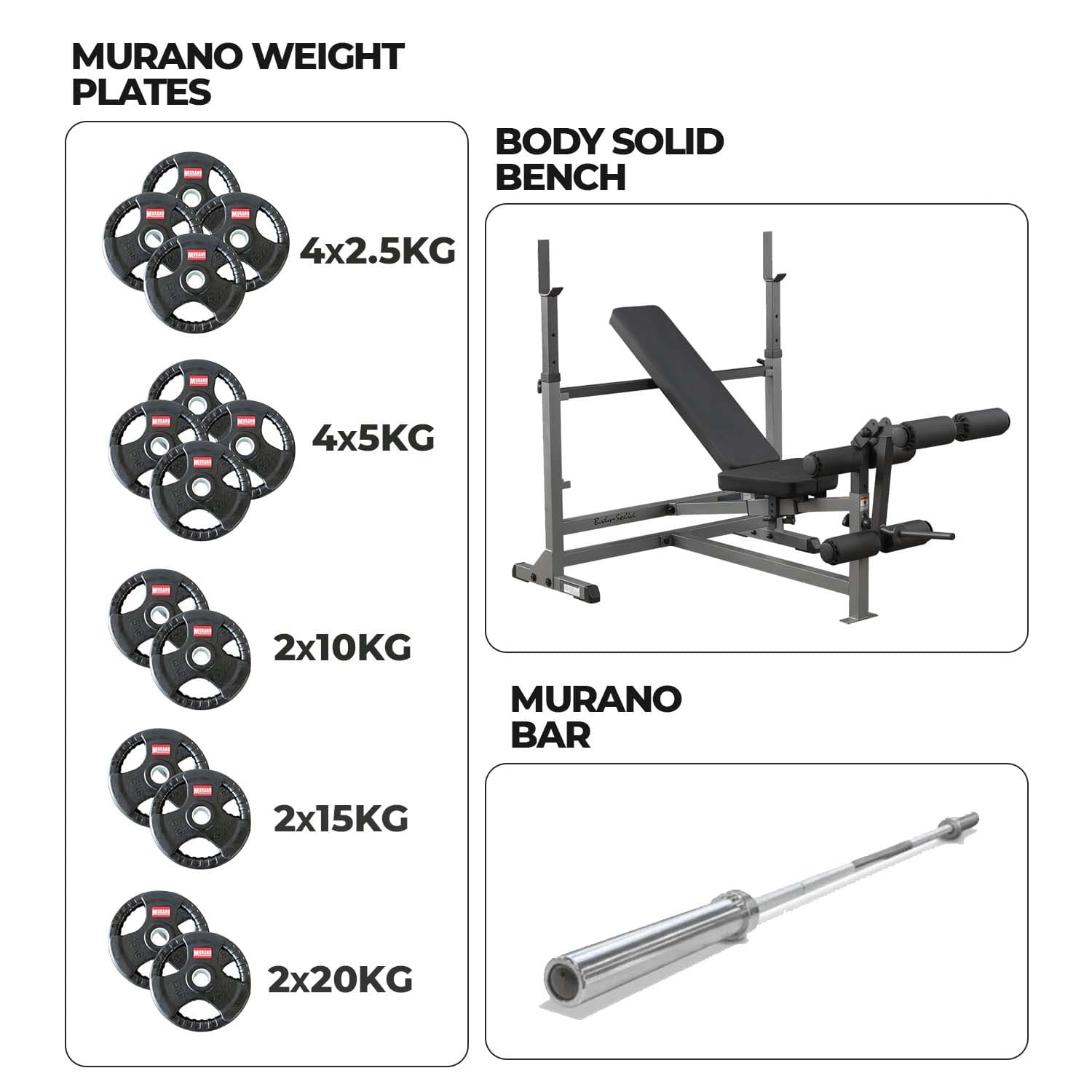 Murano GDIBL 46 Bench with 140kg Olympic set Combo