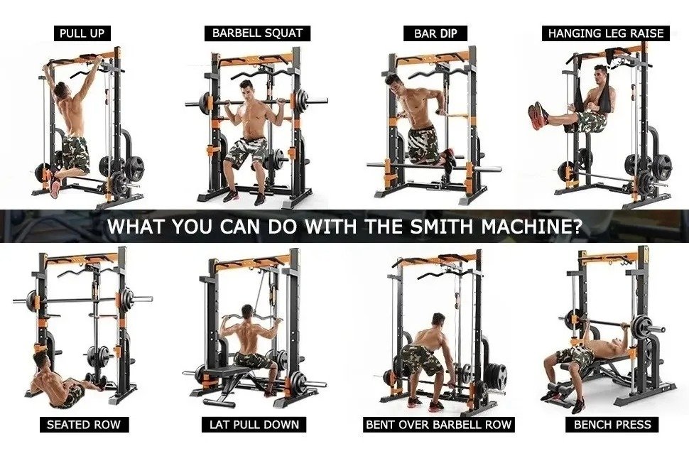 Miracle Fitness Smith Machine with Cable Pulley Station